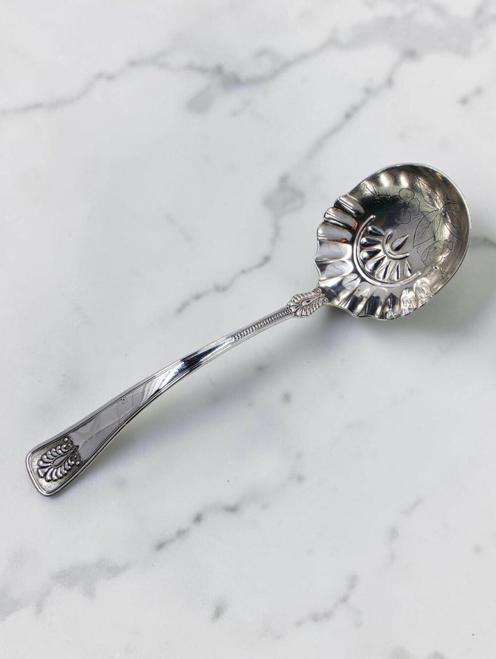 Towle Silver Norwood Pattern Punch Ladle Glossy Silverplate No Mono Ornate